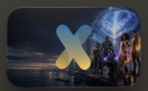 Superhero-themed IPTVX app icon
