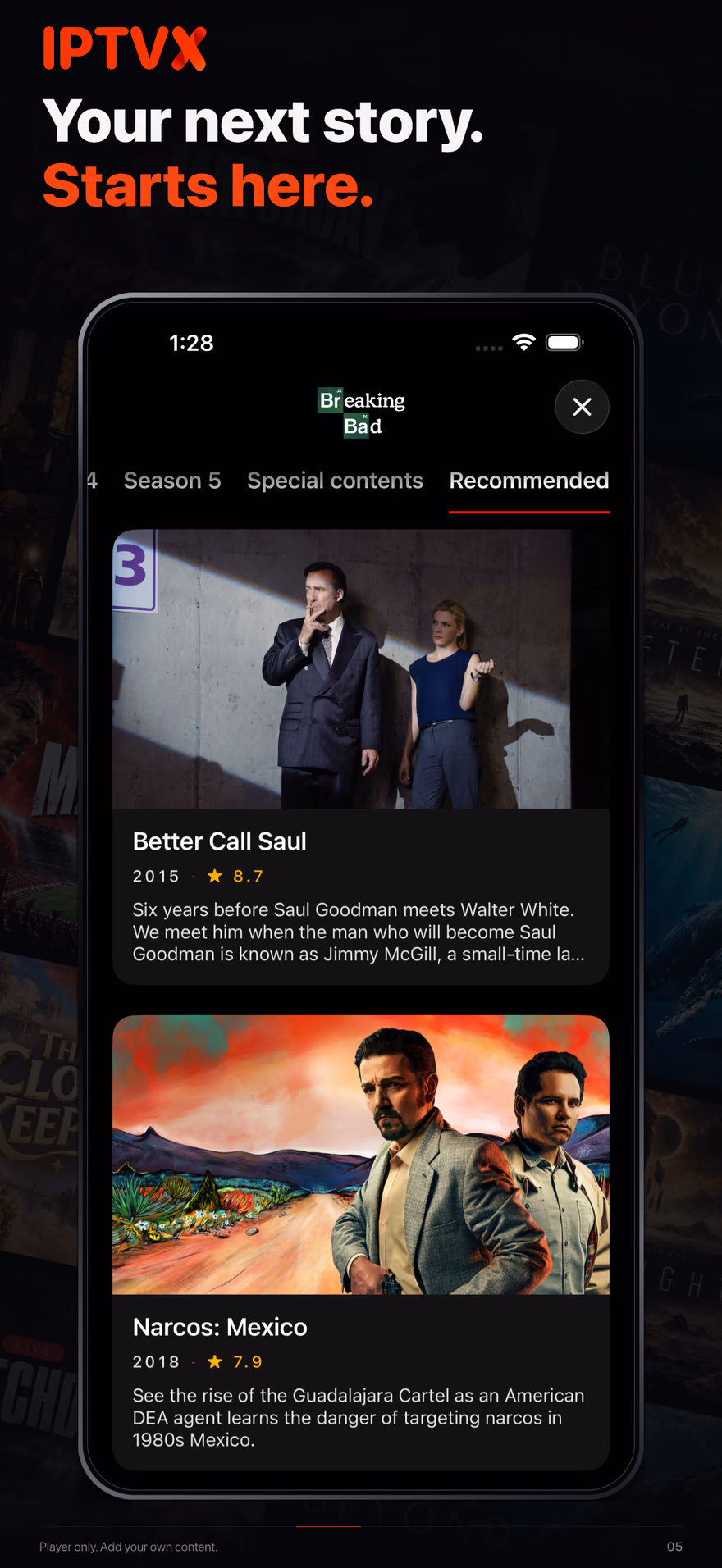 Recommendations that explain the connection — iPhone 05/10
