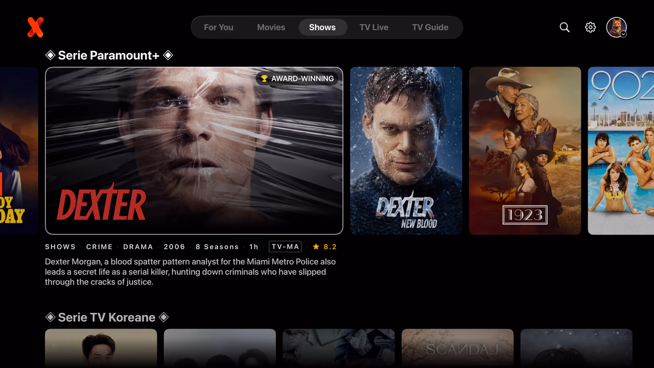 IPTVX redesigned series library and collections on Apple TV